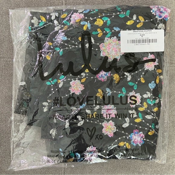 Lulu’s Black Sequin Floral Mini Dress - Picture 6 of 8